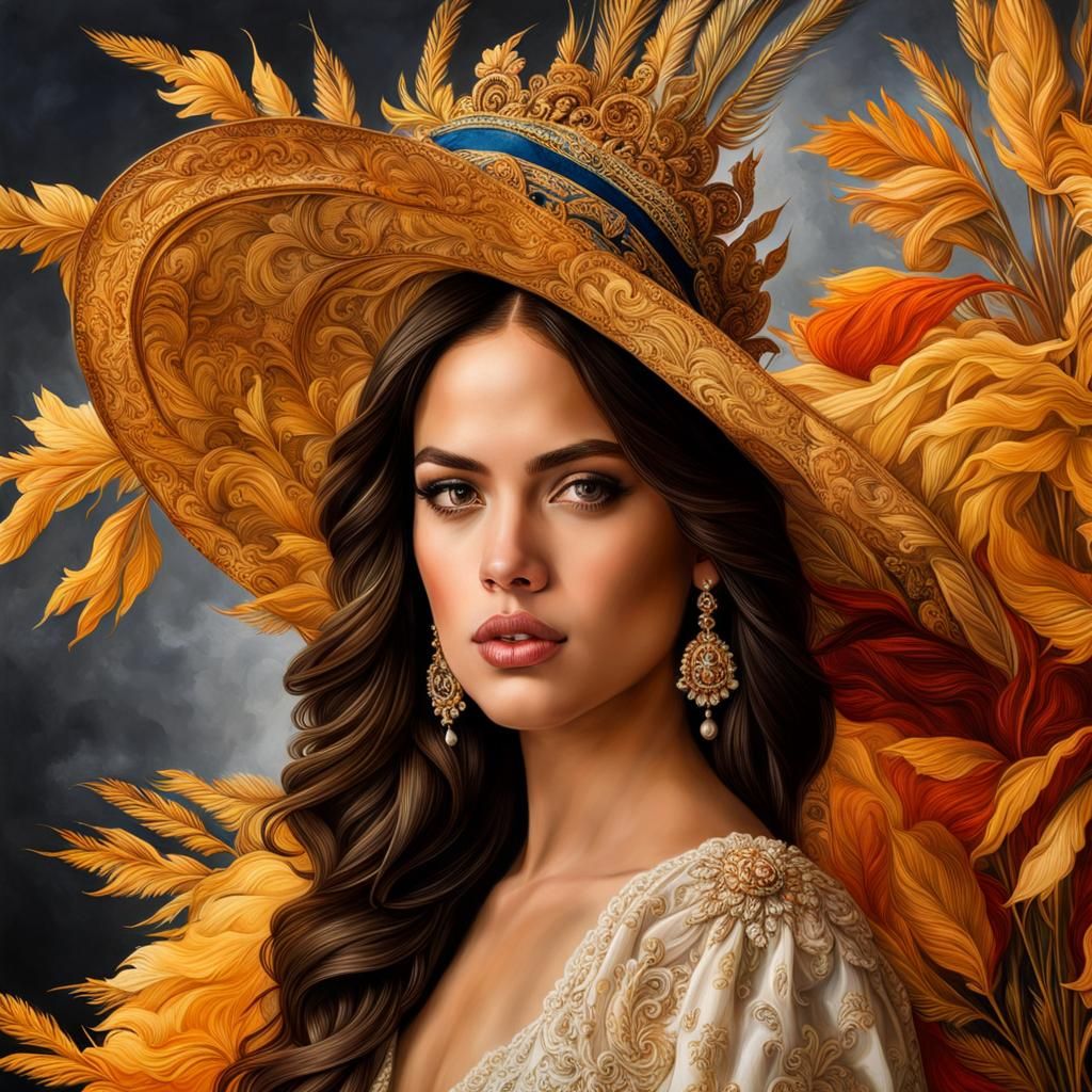 Eiza González Portrait in Baroque Style
