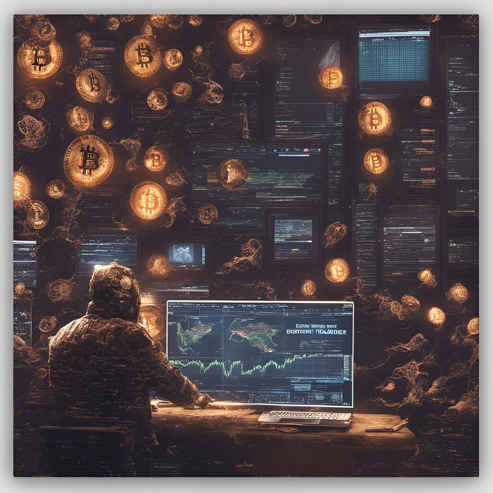 Bitcoin Trader 3D Digital Art