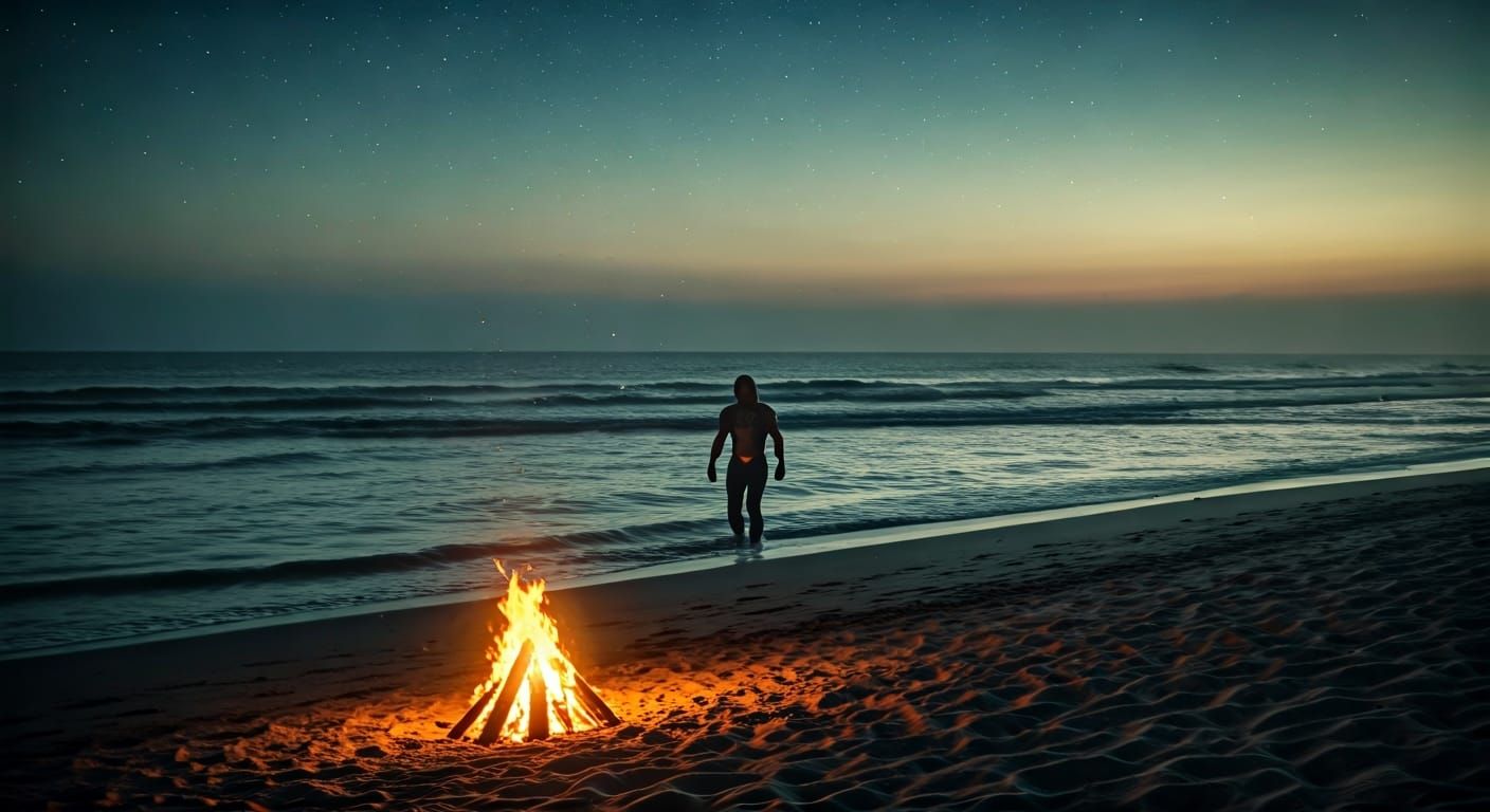 Aquaman Emerges on Beach as Alcohol Ink Art