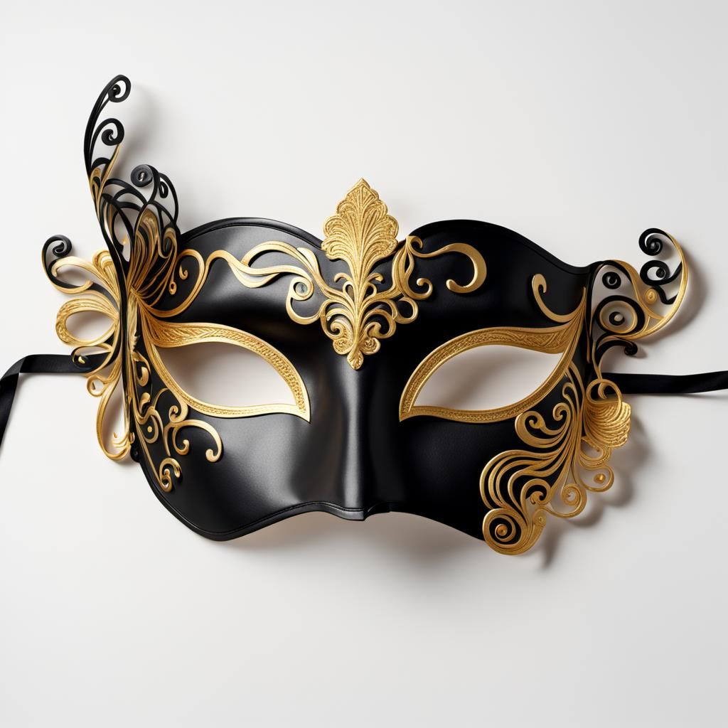 Elegant Black Book Mask with Gold Edges