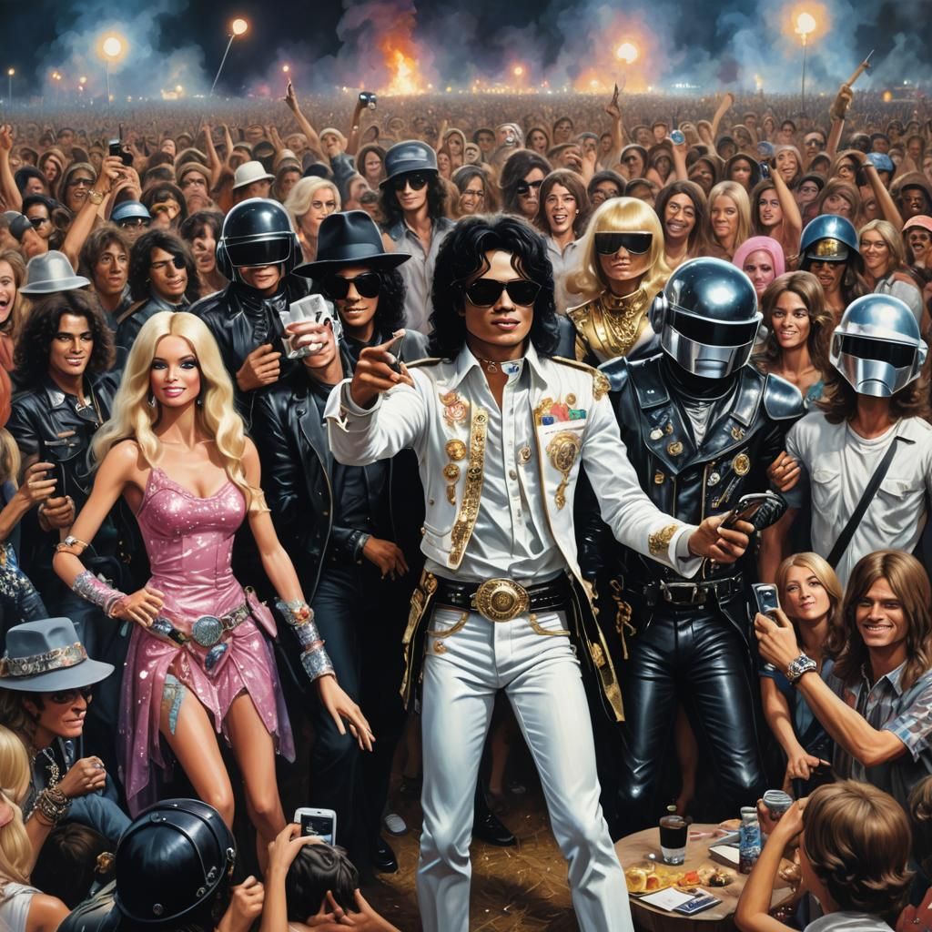 Michael Jackson, Barbie, Daft Punk Party at Woodstock