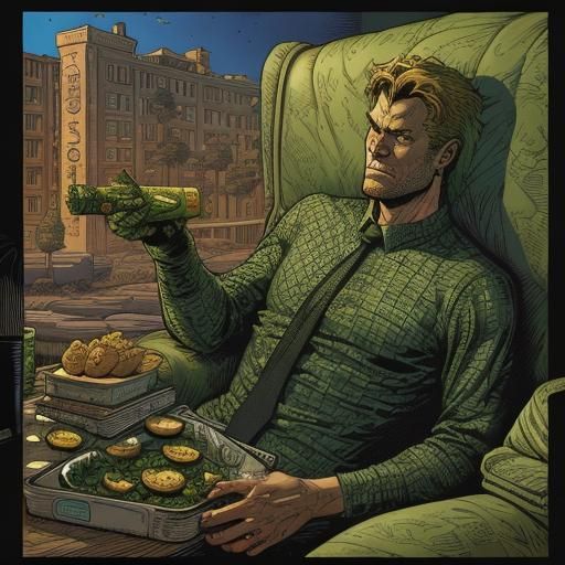 Dill Pickle Man in Comic Book Art