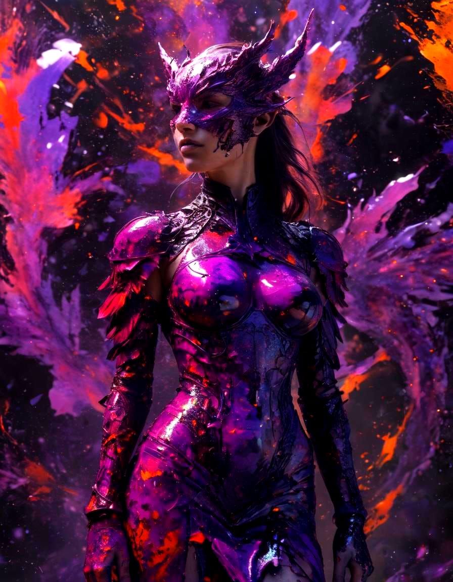 Vibrant Ink Dragon in Anime Style