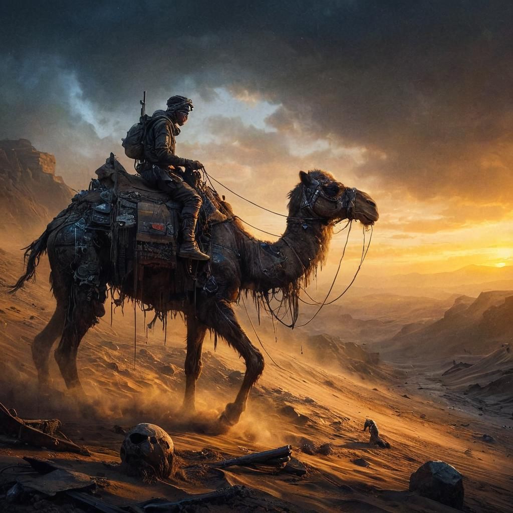 Nomad in post/apocalyptic desert.