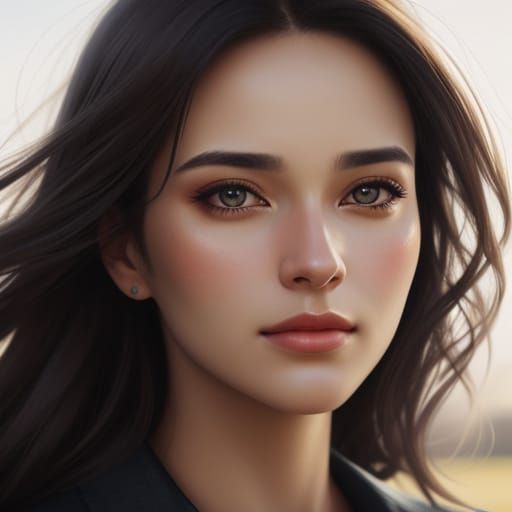 Emotive Close-Up Portrait in Digital Painting Style