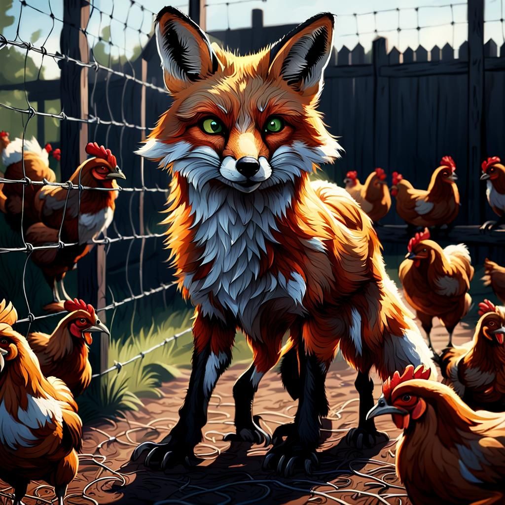 Fox Breaches Chicken Wire Fence with Wire Cutters