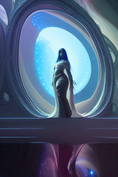 Radiant Sci-Fi Space Scene in Vivid Colors