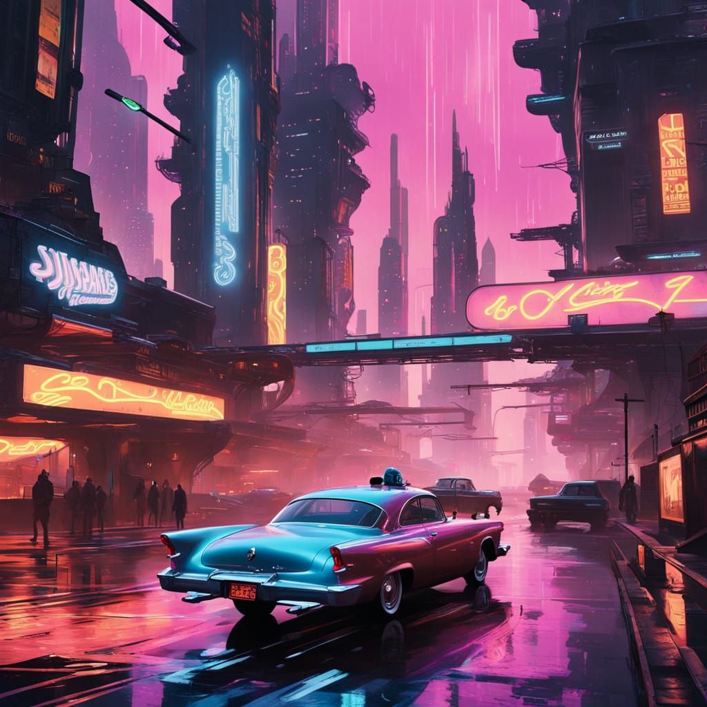 Retrofitted Cyberpunk 31 Studebaker Speeds Down Neon Dystopi...