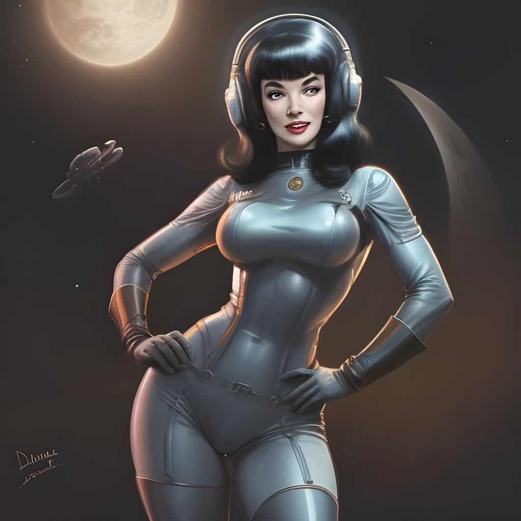 Retro Sci-Fi Pin-Up Space Explorer