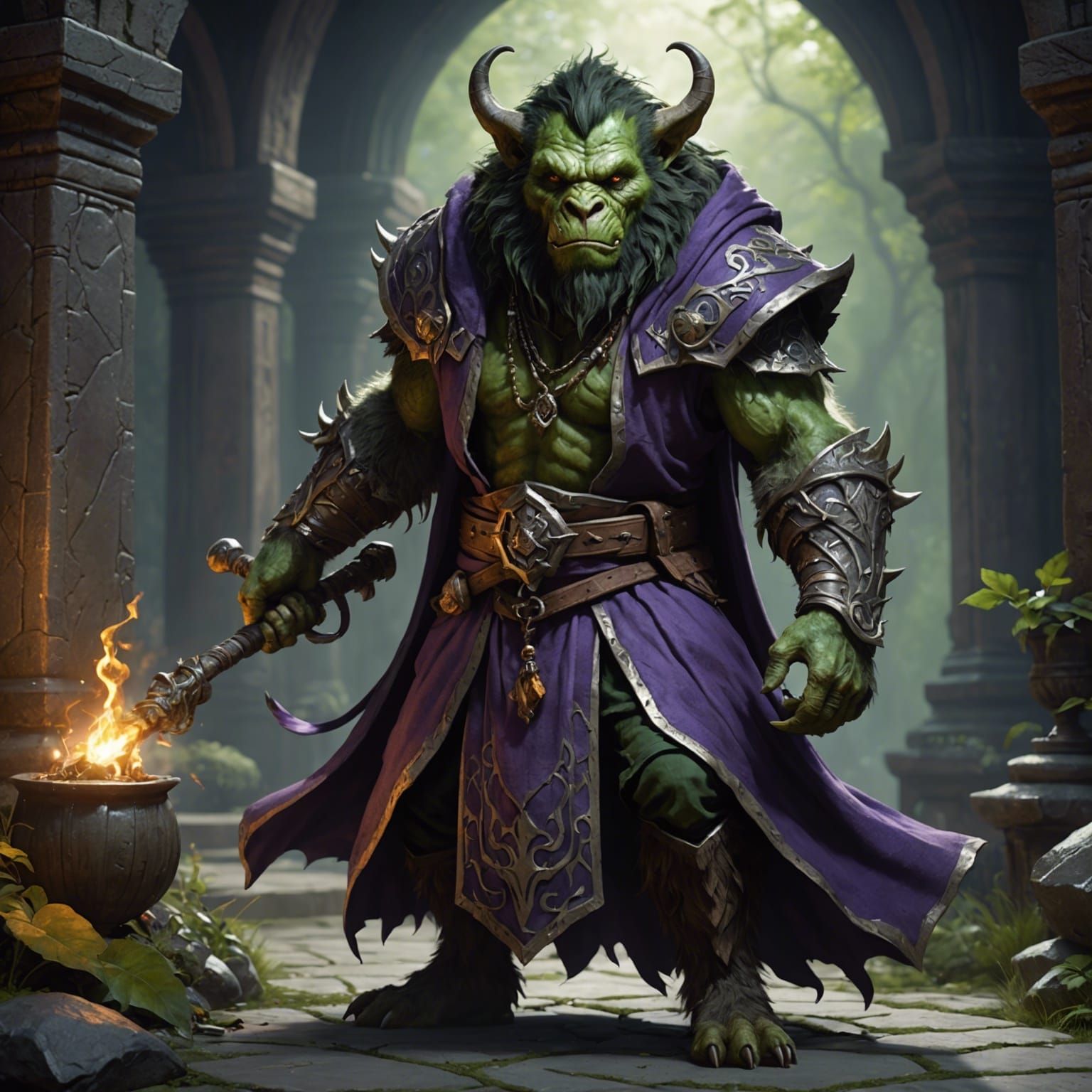 Bugbear Sorcerer in Dark Fantasy Style