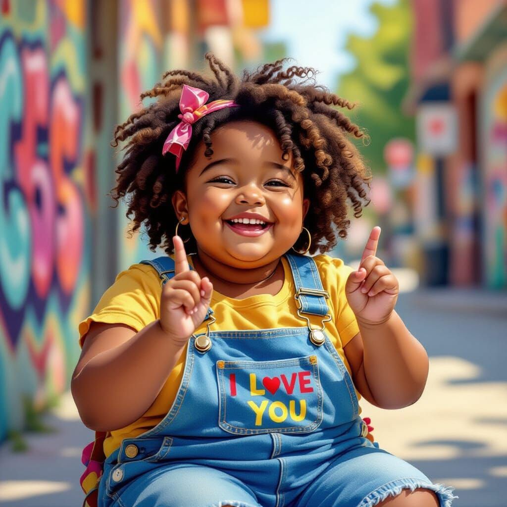 Girl Learning ASL in Language Class