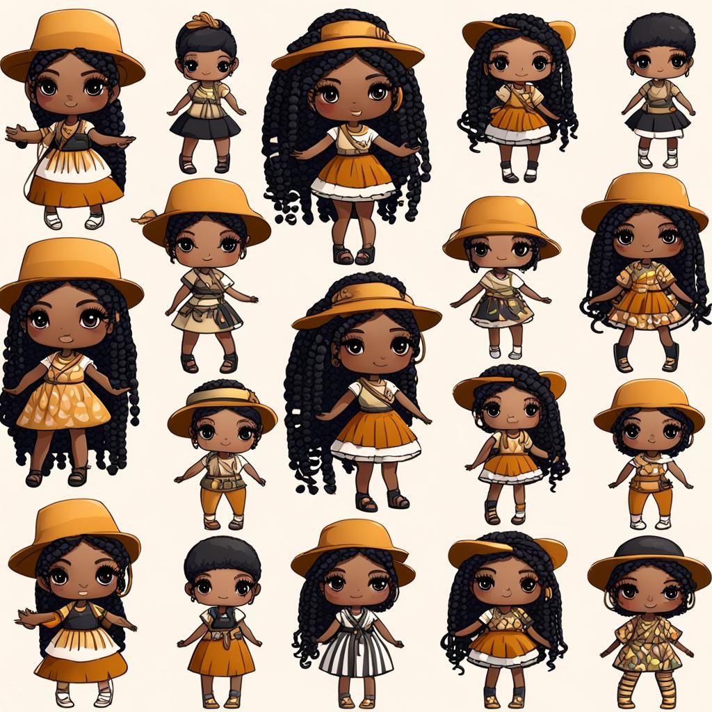Cute Safari Chibi Doll in 3D Digital Art