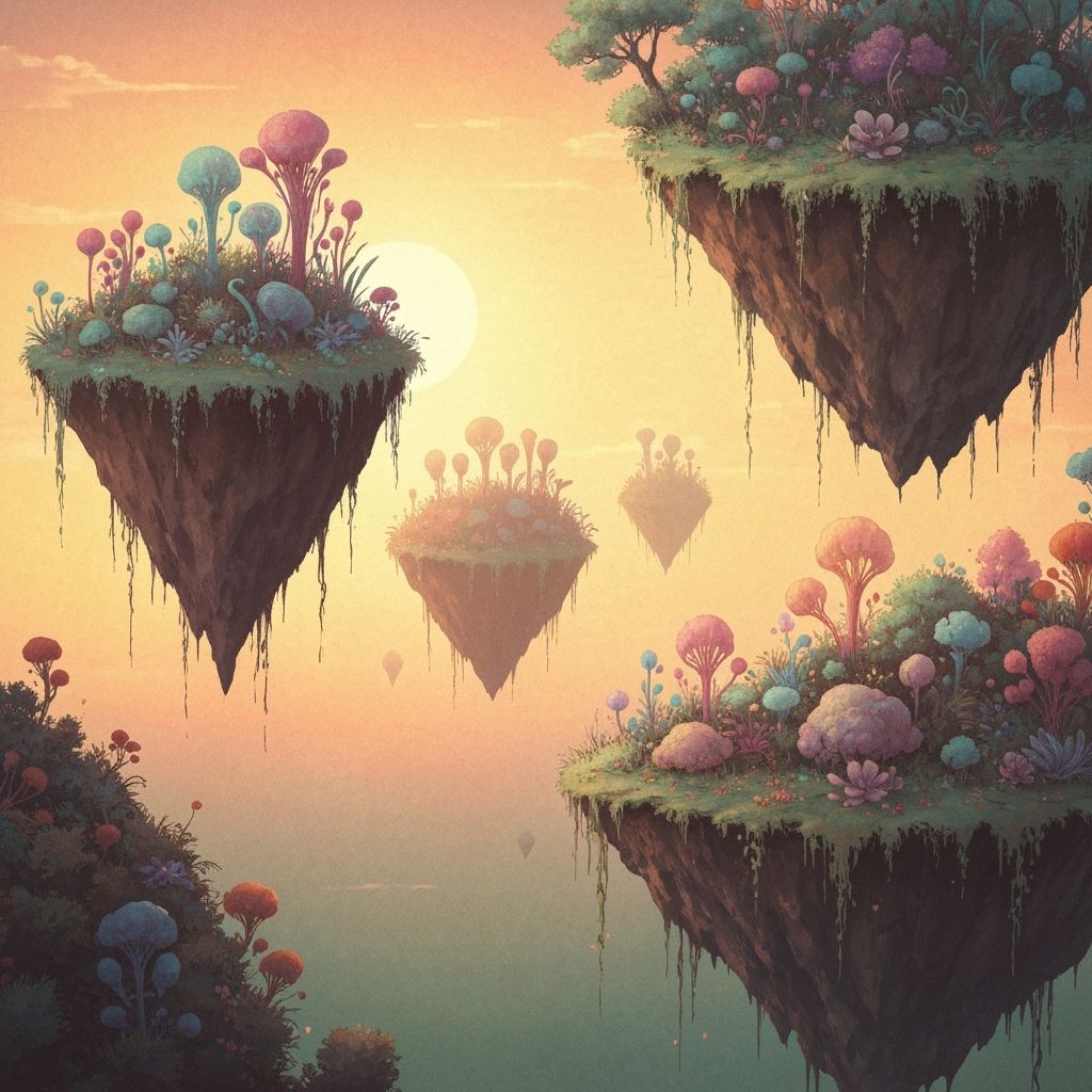 Ethereal Mist Landscape Drawn in Charcoal