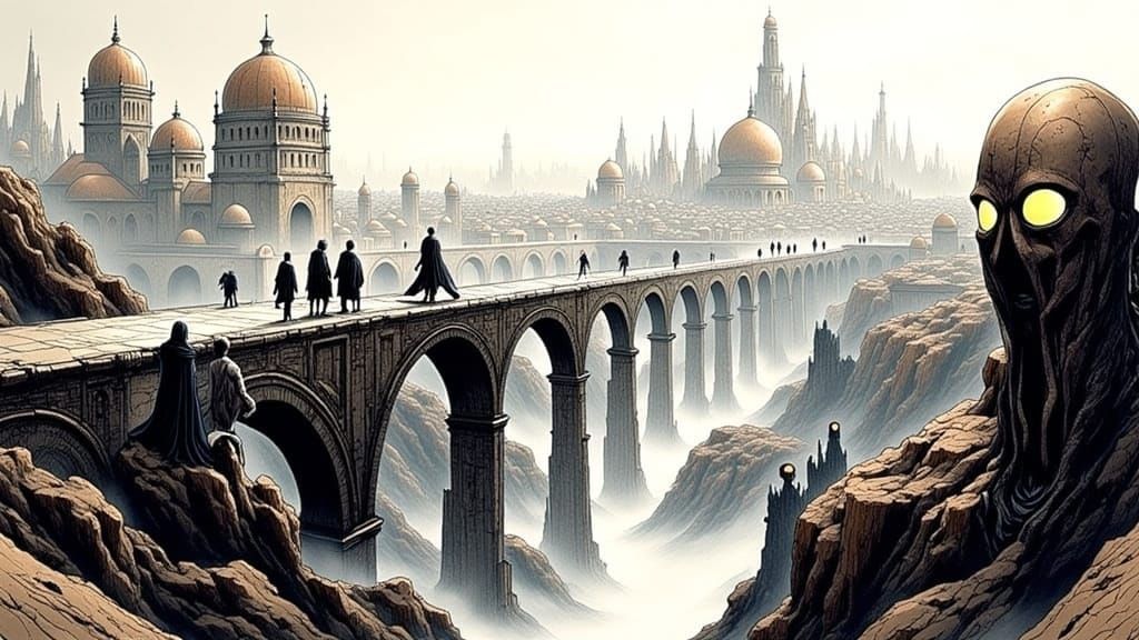 Abstract Ink Landscape of Carcosa