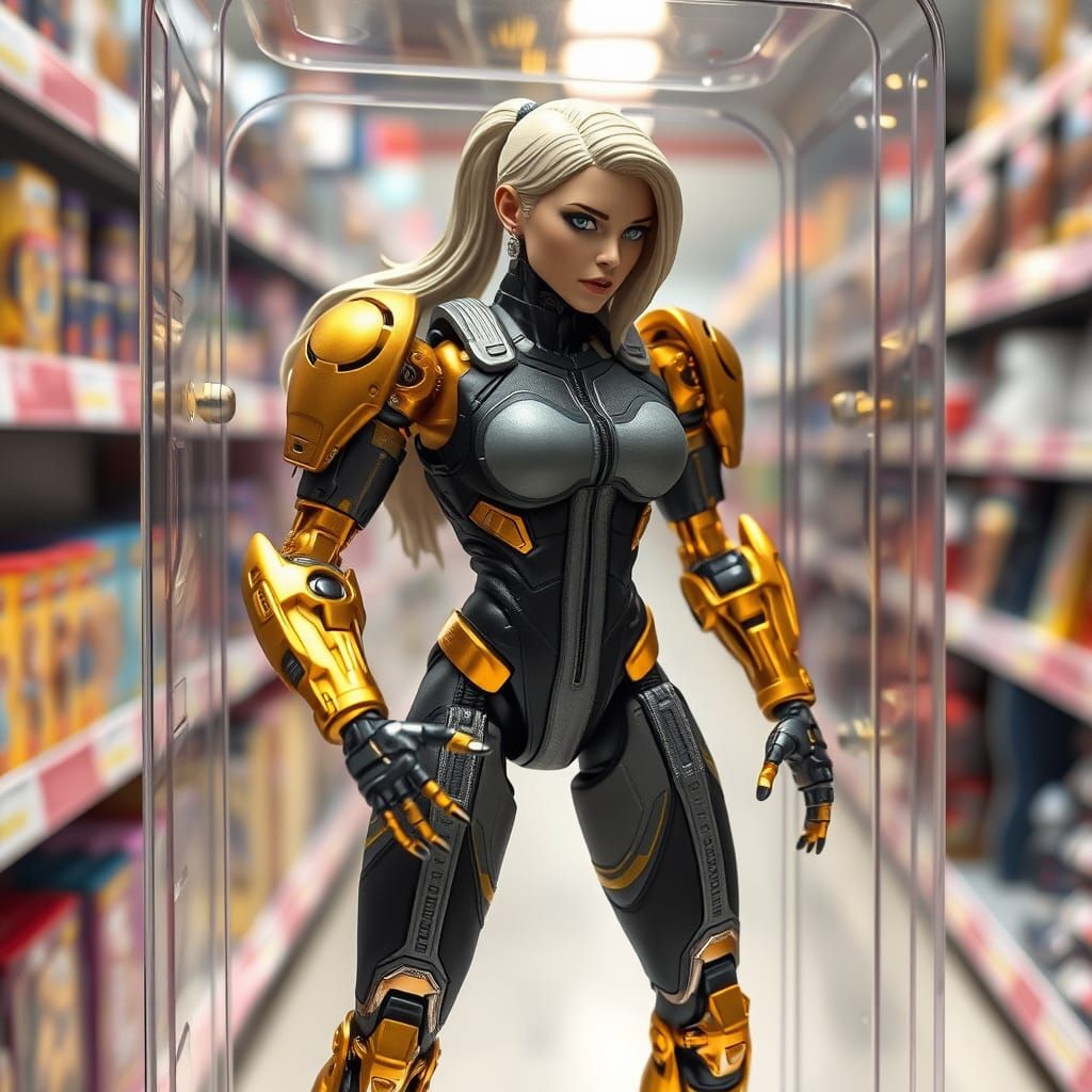 Hyperrealistic Cyborg Action Figure Concept Art
