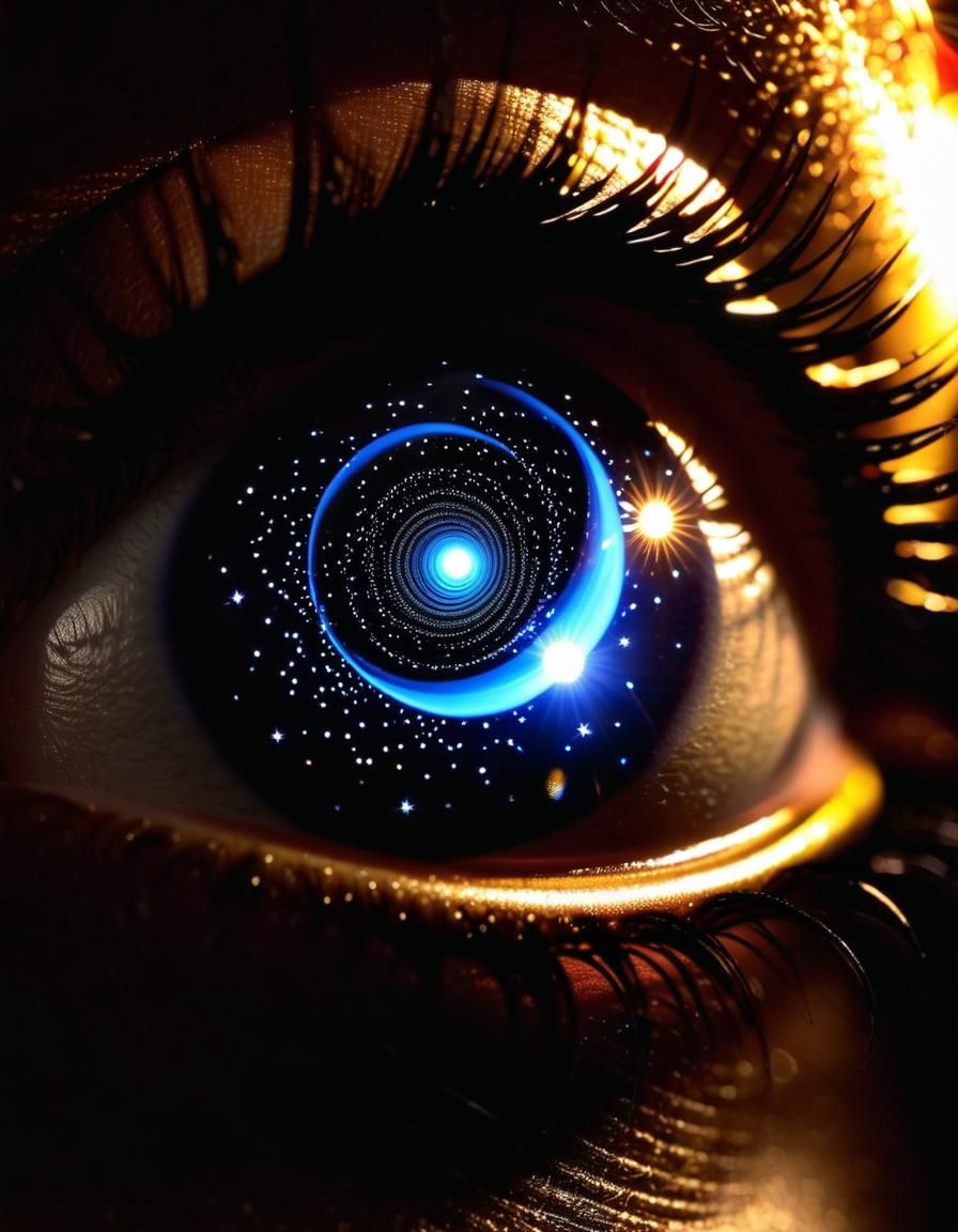 Dramatic Heliotropic Night with Swirling Lights