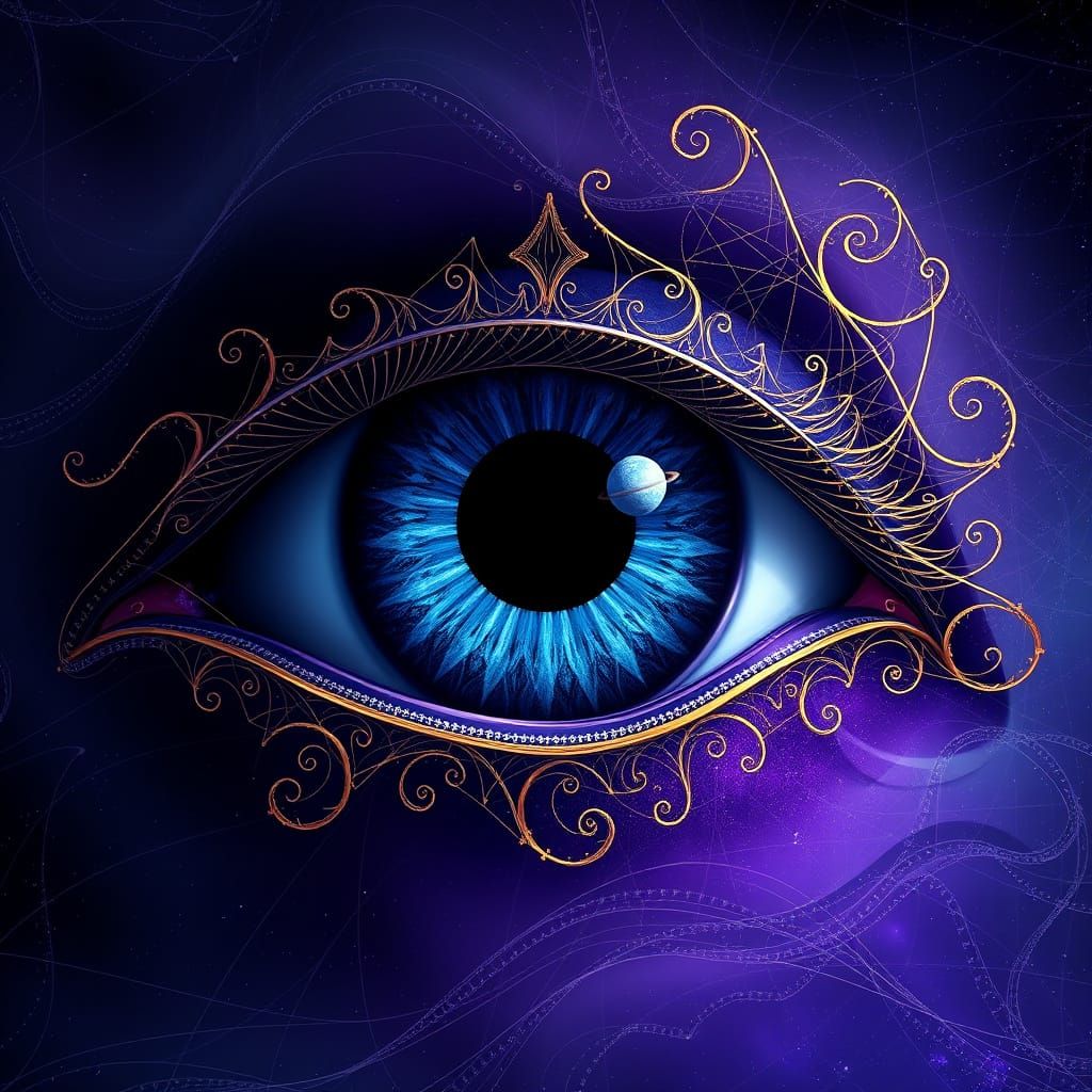 Ethereal Cosmic Eye in Baroque Style