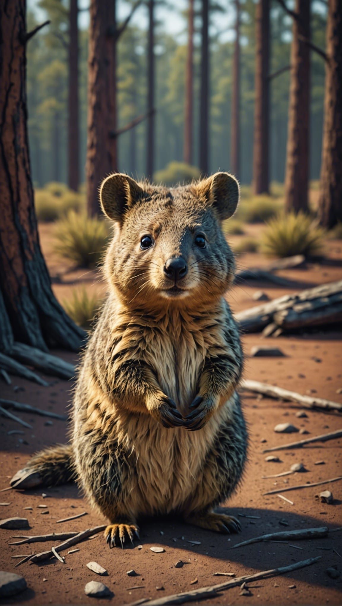 Sad Quokka Looking for its Mother