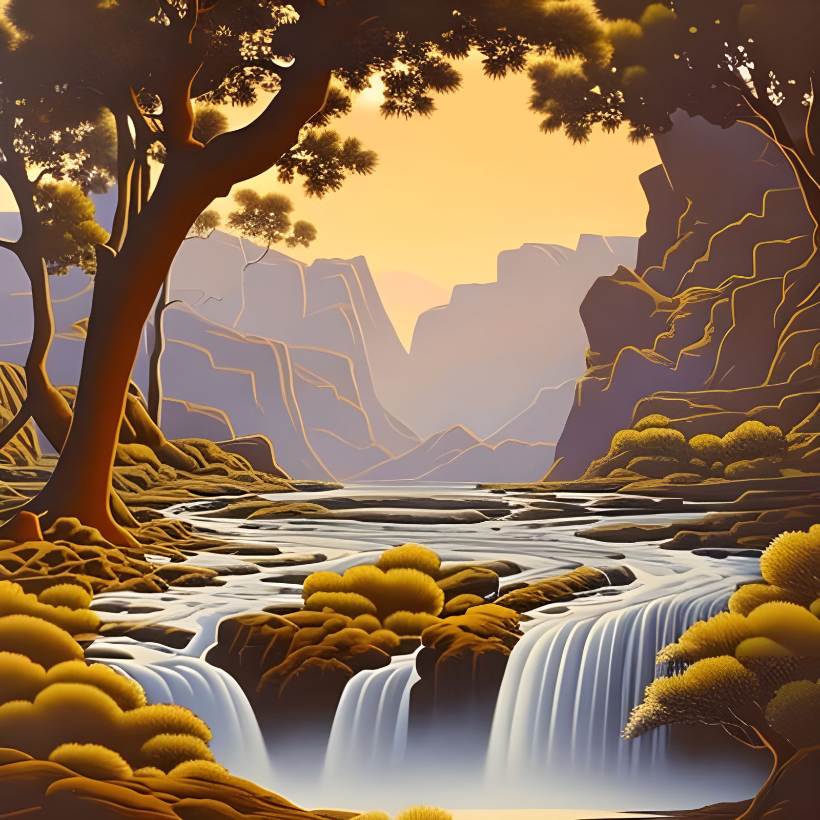 Sparkling Outback: A Rococo-Inspired Fantasy Illustration