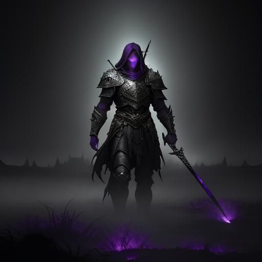 Eerie Castle: Dark Fantasy Warrior in Twilight