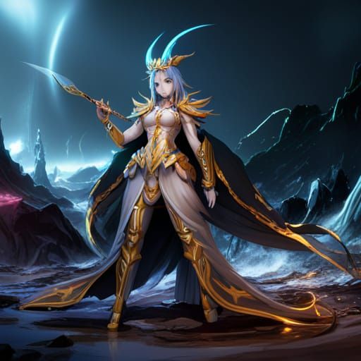 Anime God in Detailed Matte Painting