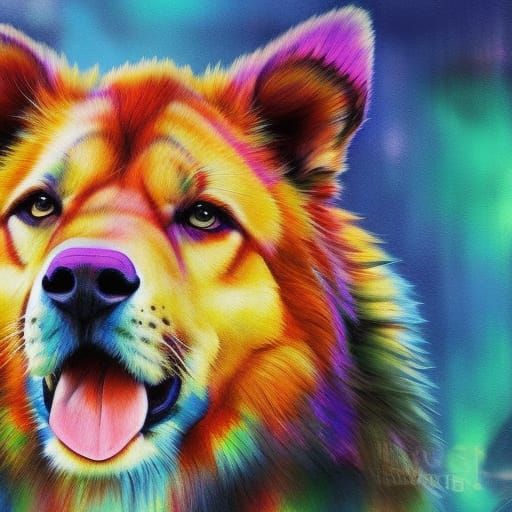 Colorful Graffiti Animal Mascot Sketch in Watercolor