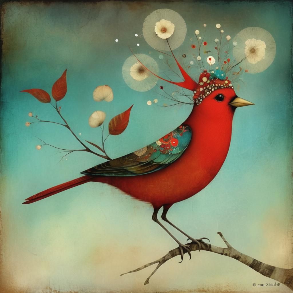 Surreal Bird Art: Whimsical Flight of Fantasy