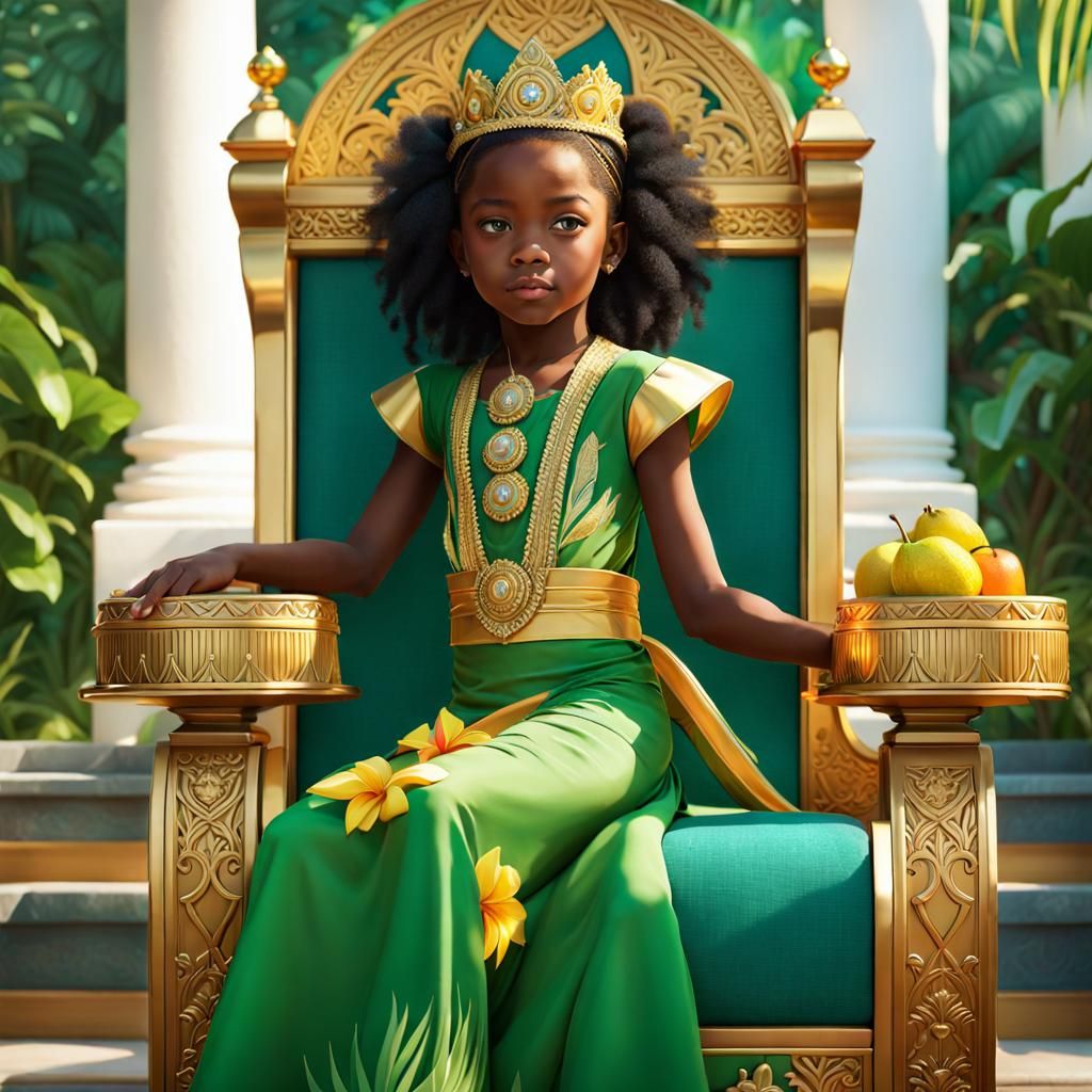 Empress Tarot Card: Jamaican Girl in 3D Anime Art