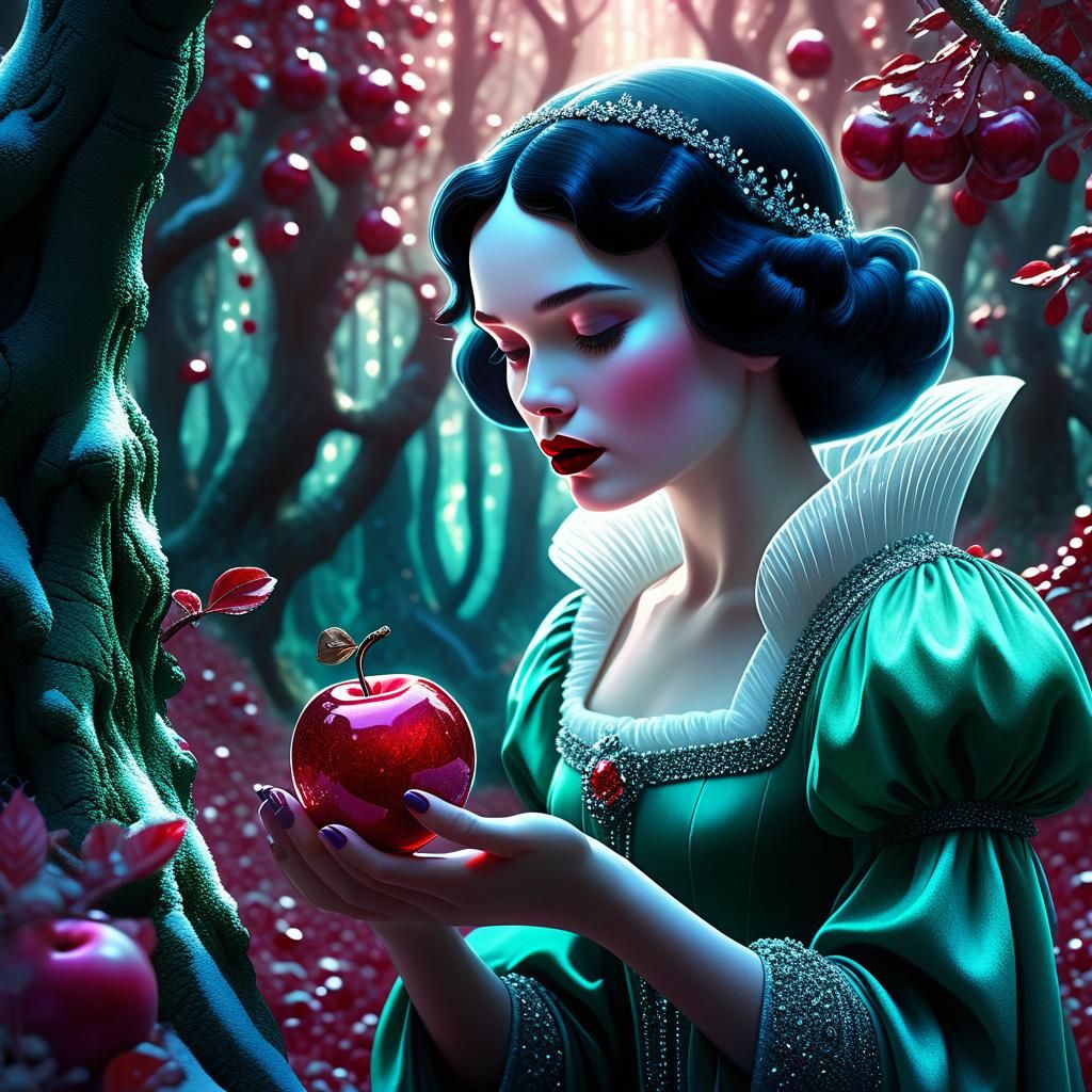 Snow White in Crystal Forest: Digital Matte Painting