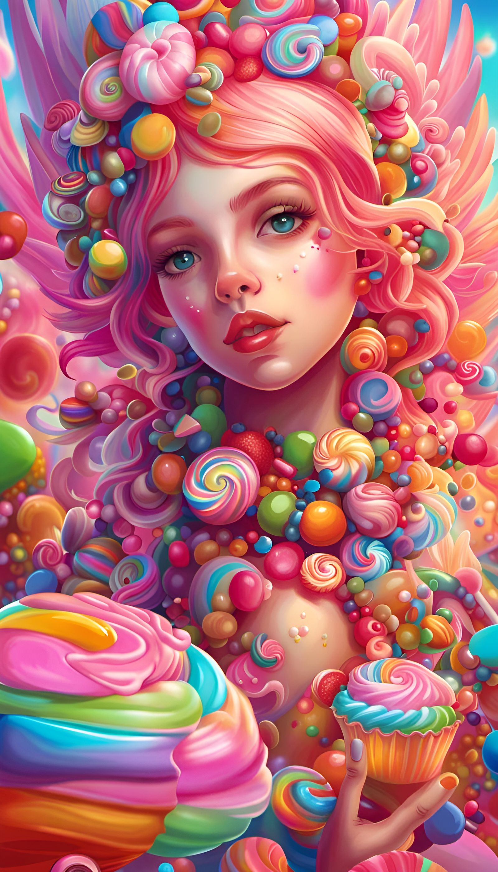 Colorful Fairy Princess in Candy Art Style
