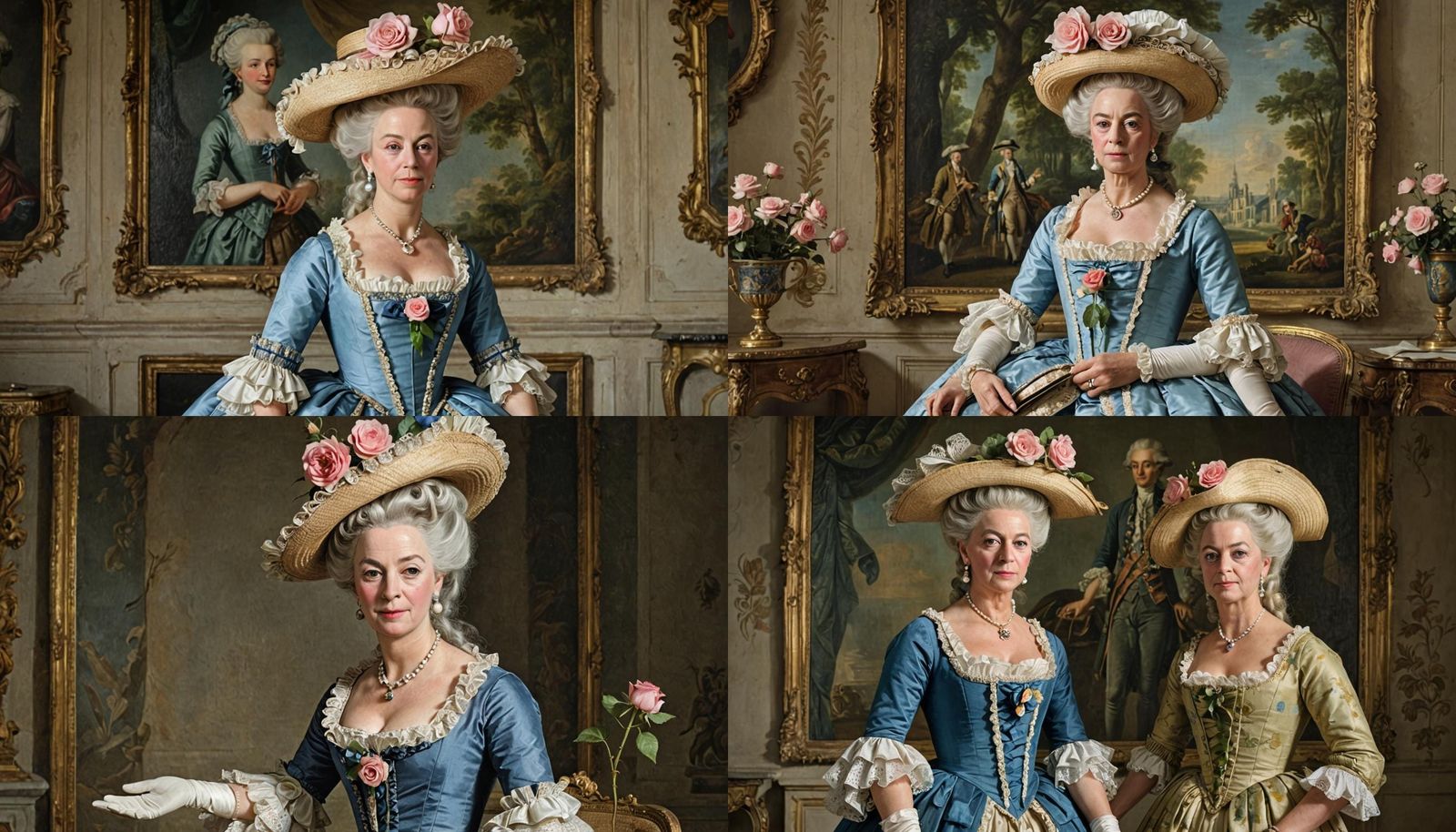 Marie Antoinette in Rococo Bedchamber: 1780s Elegance