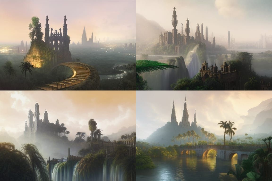 Gothic Towers and Ultra-Modern Cityscape