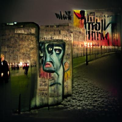Berlin Wall at Night: A Stark Reminder