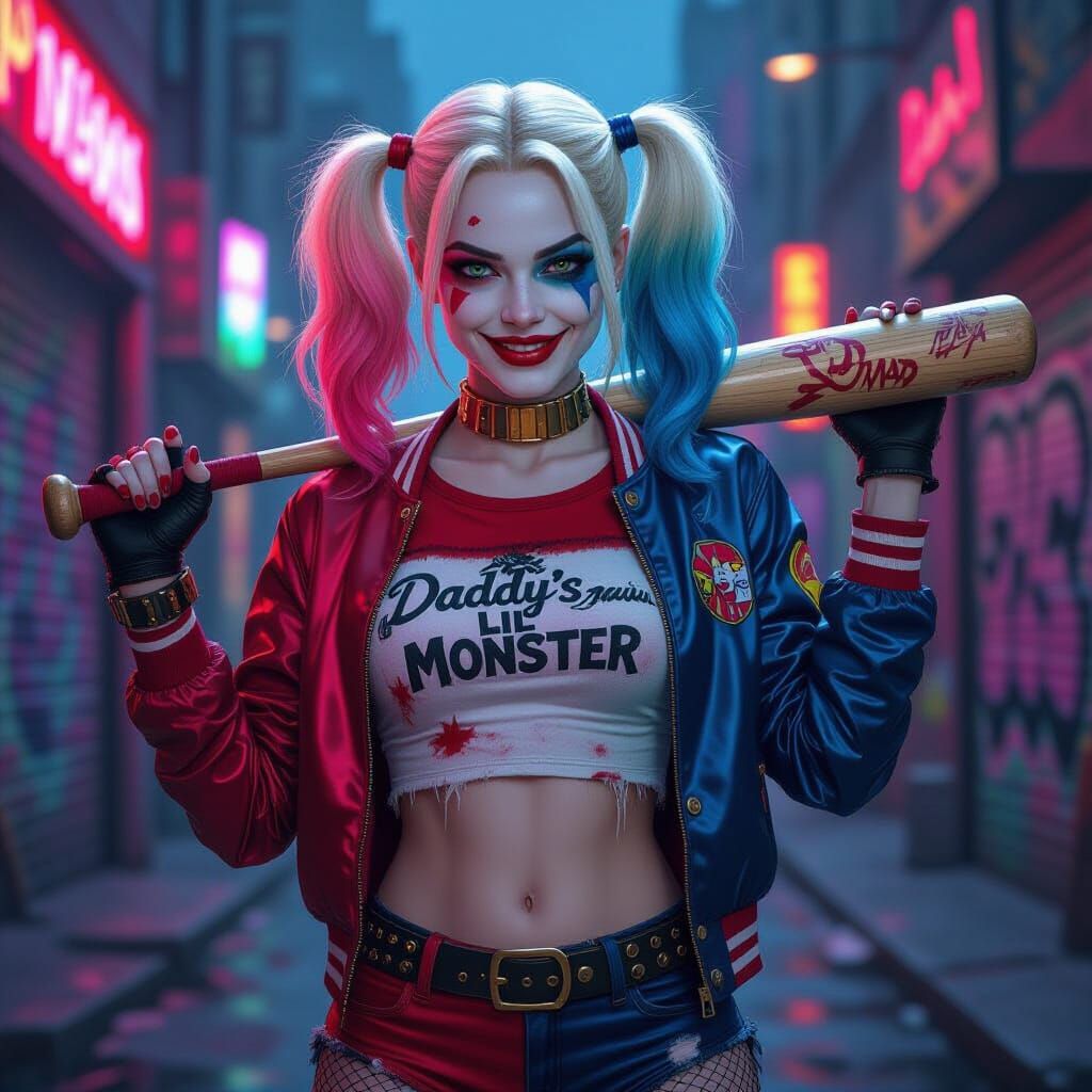 Harley Quinn in Gotham, Digital Art Style