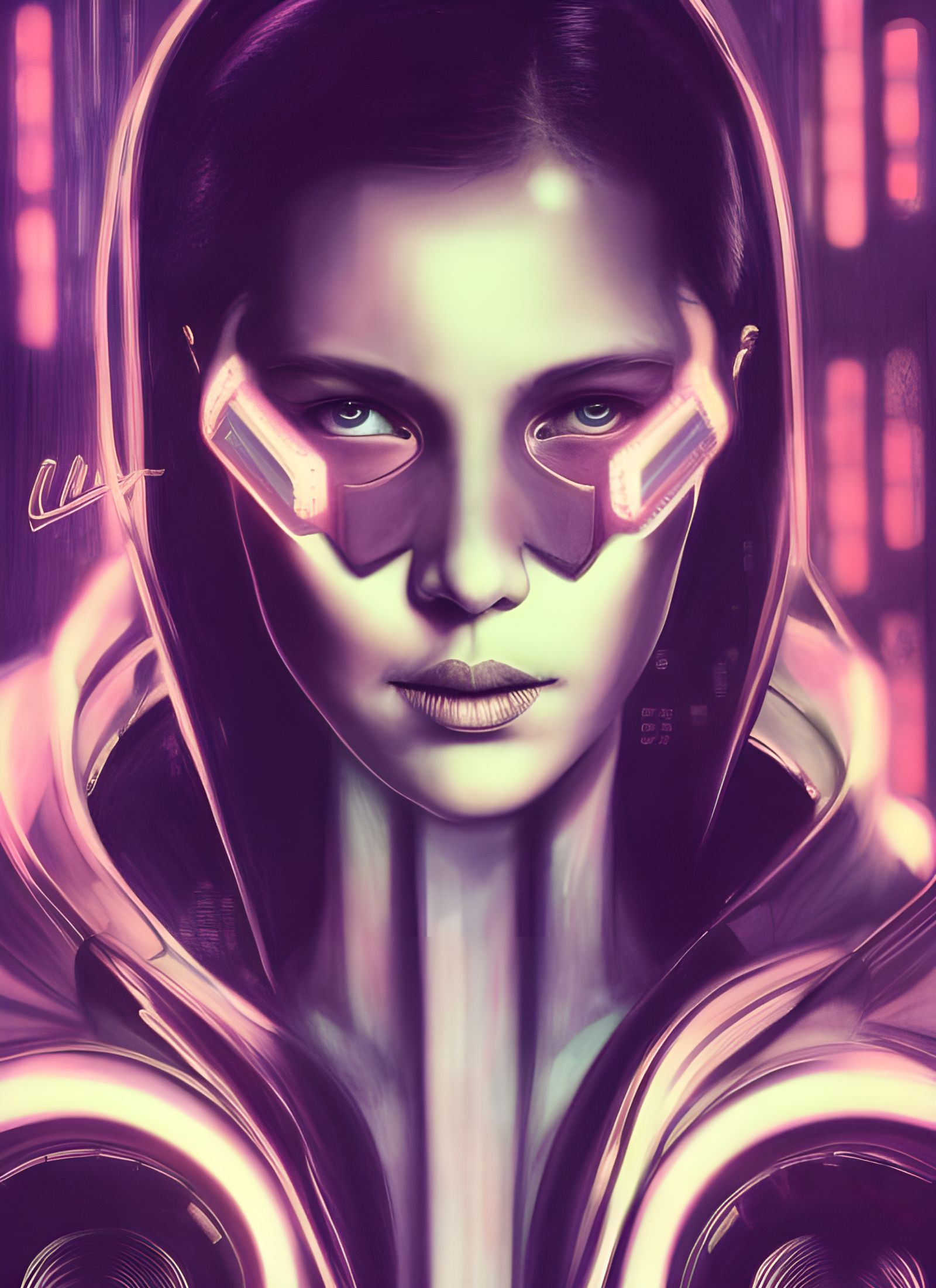 Air Fairy Portrait in Cyberpunk Style