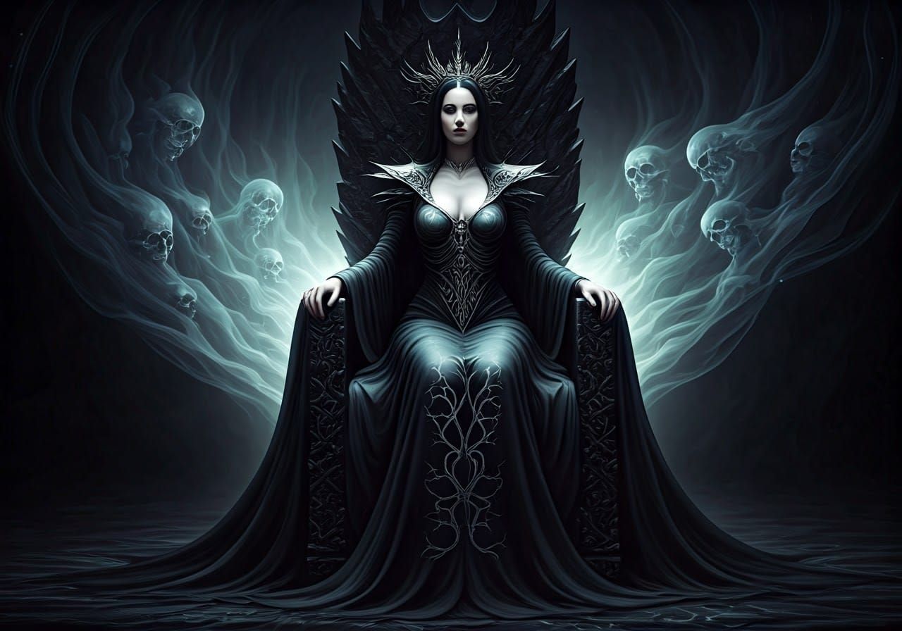 Queen of the Underworld: A Dark Fantasy Matte Painting