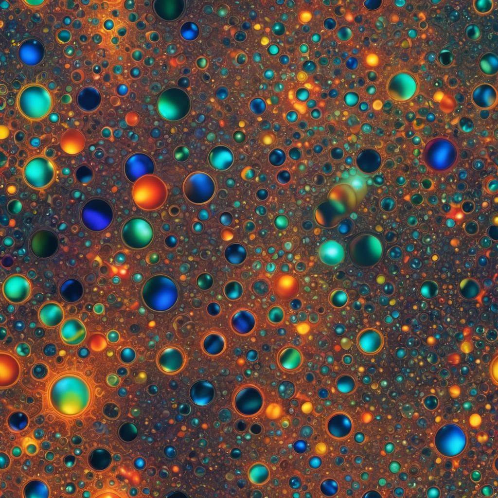 Quantum Fluctuation Entities in Iridescent Digital Art