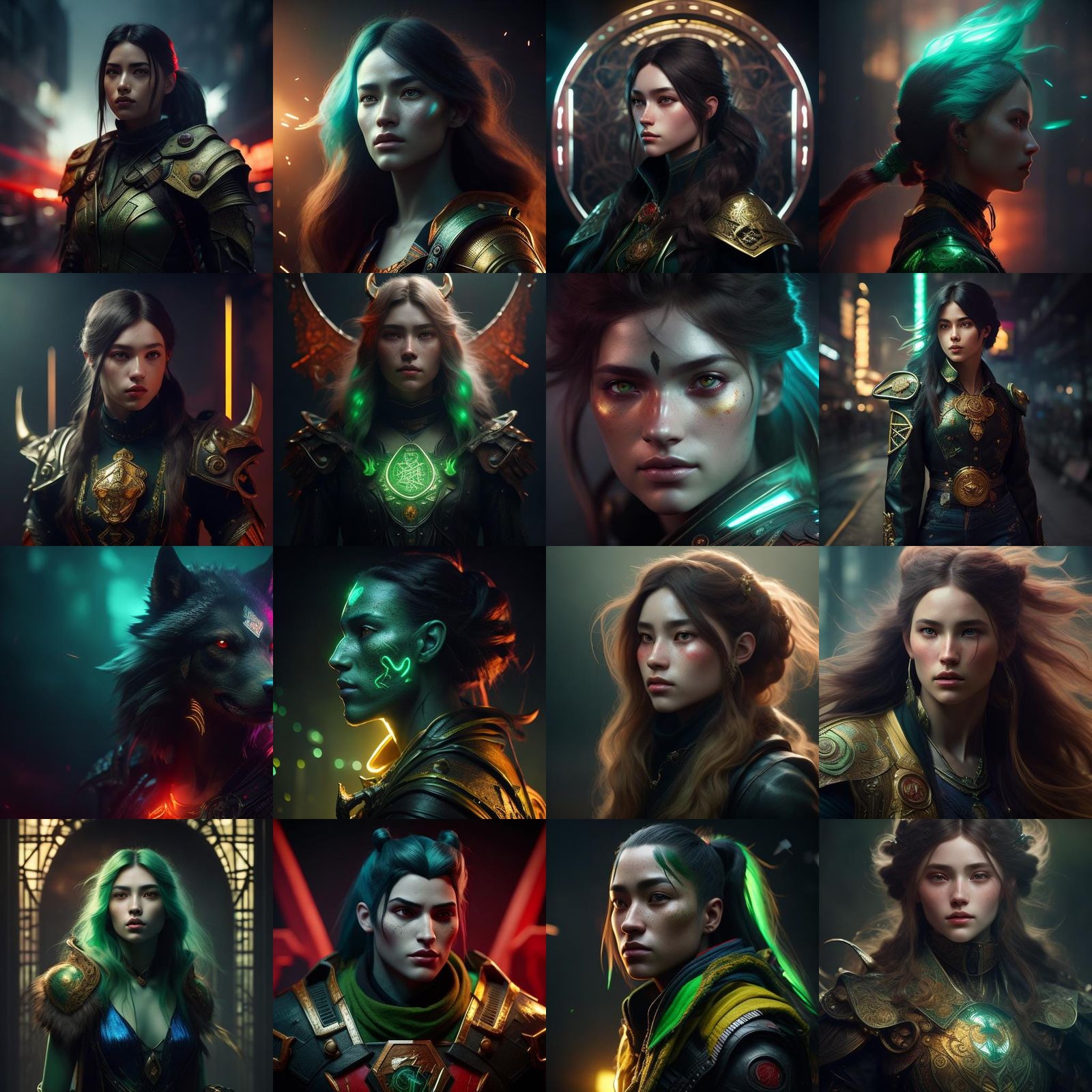 Wolf Spirit Portrait in Hyperdetailed Style