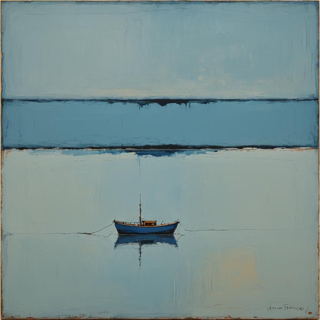 Surreal Blue Forms Emerge from Minimalist Background