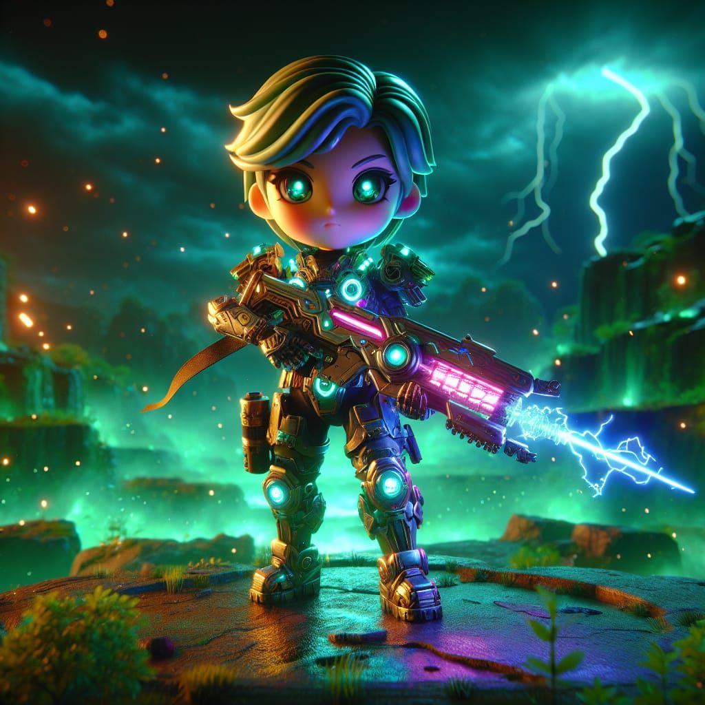 Synthwave Heroine in Radioactive Wasteland