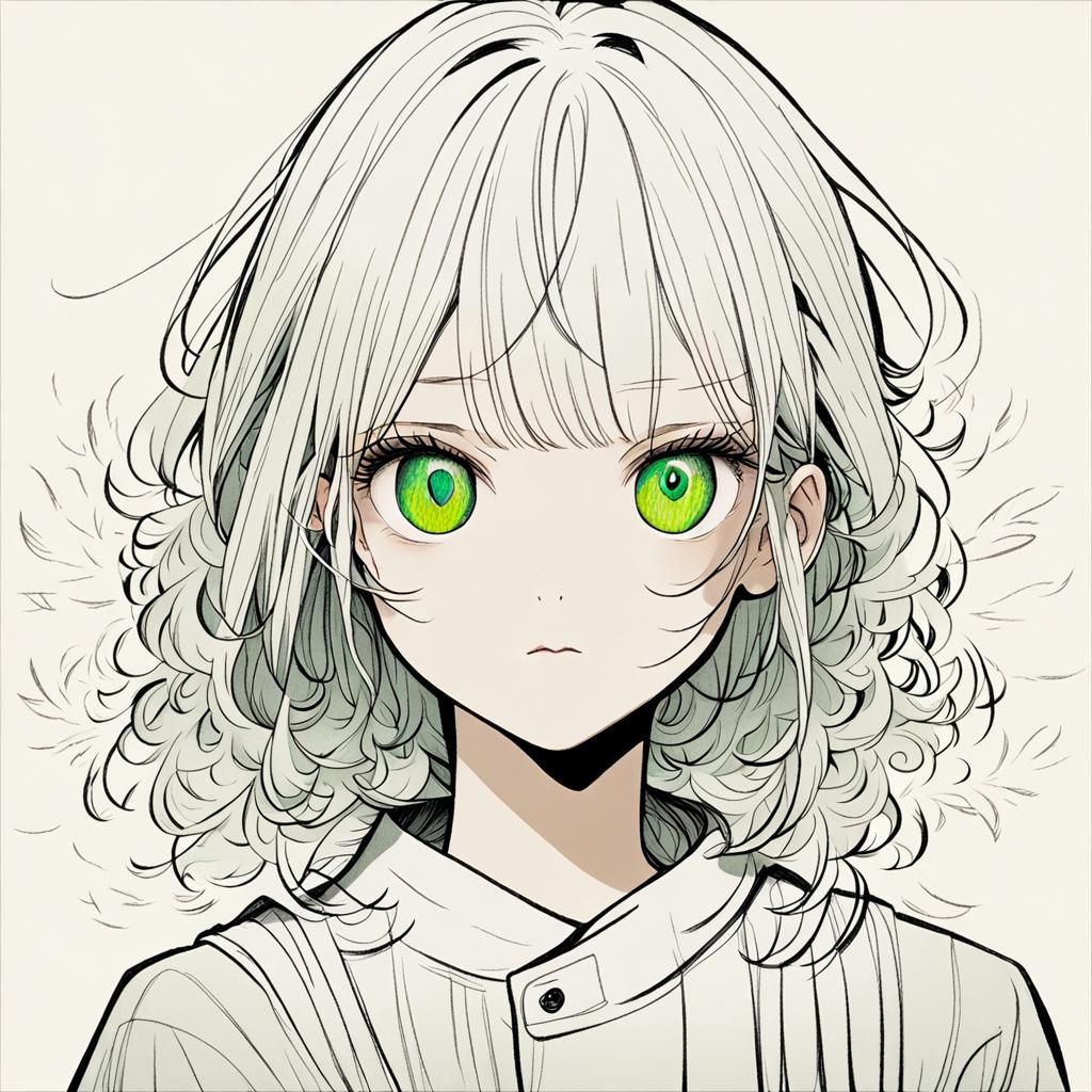 Anime Girl Portrait in Soft Pencil Sketch Style