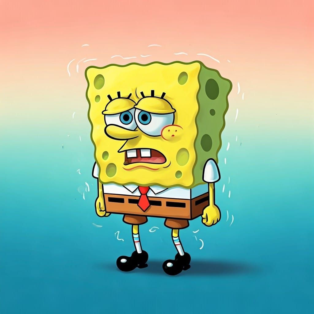 SpongeBob SquarePants Shivering in a Cold Environment