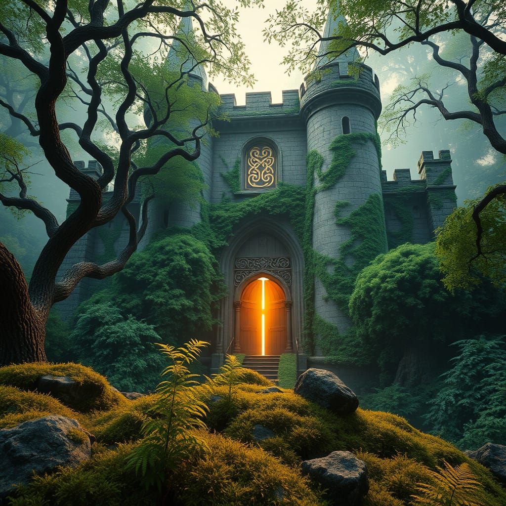 Majestic, Mysterious Castle Hidden Amidst Ancient Forest
