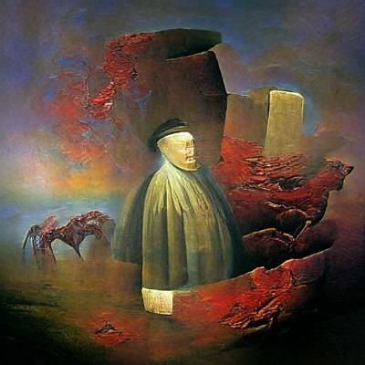 Gloomy Dystopian Landscape in Gothic Surrealist Style