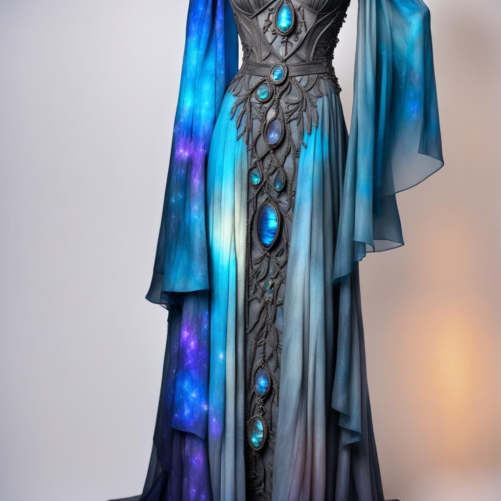 Labradorite met gala dress with blue labradorite with purple labradorite accents& ethereal vibes& magical vibes& witchy ...