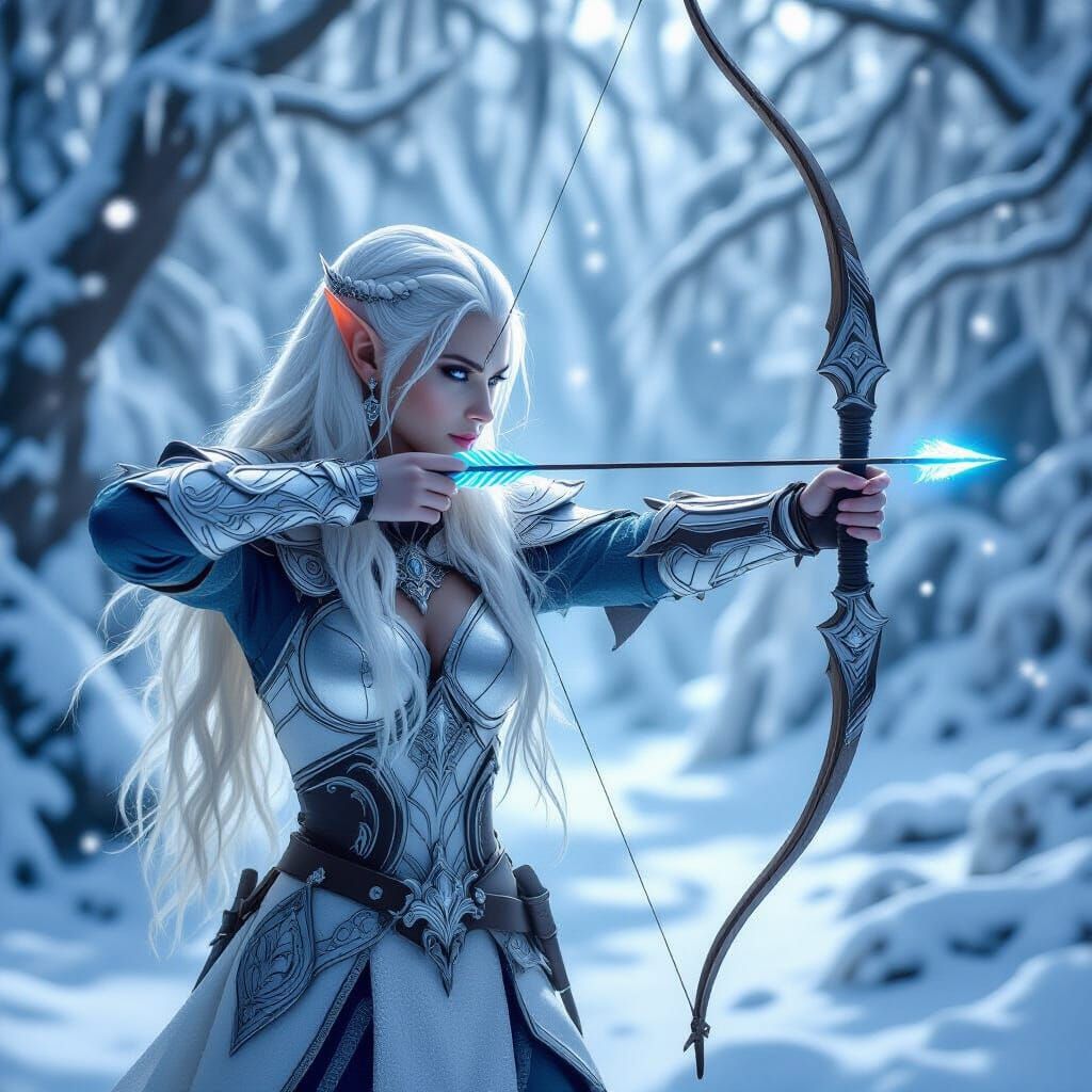 Snow Elf Archer in Frosty Forest