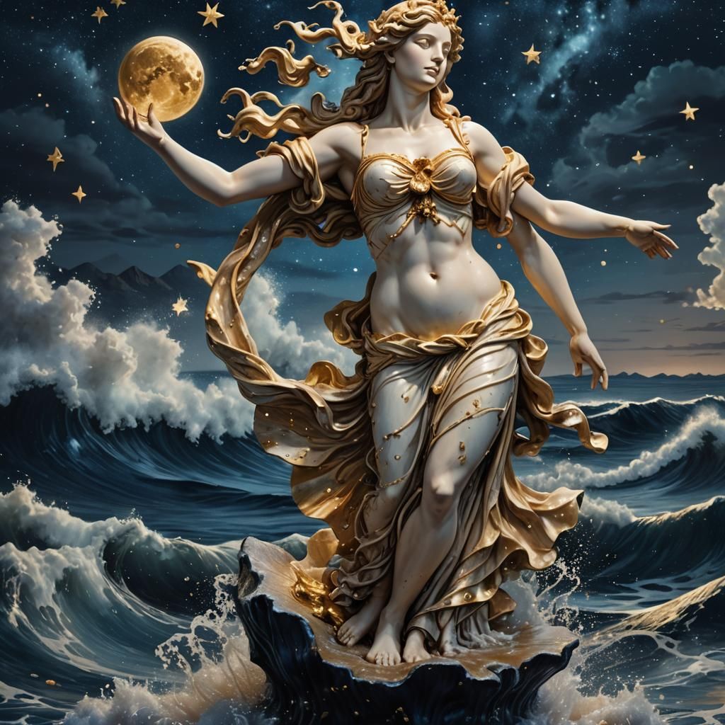 Aphrodite Rising: Hyper-Realistic Sea Goddess Art