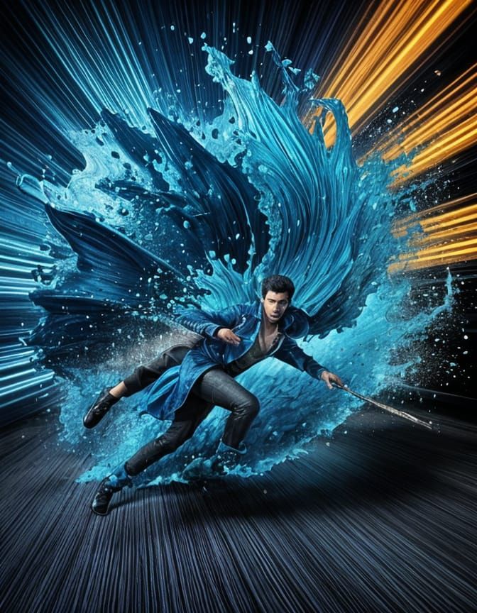 Surreal Splash Art of Blue Suede Shoes