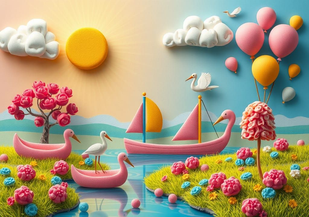 Marshmallowpunk Dreamscape: Abstract Marshmallow Fantasy Art