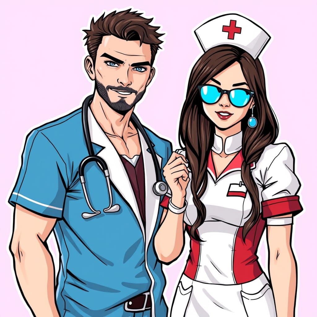 Comic Style Cosplay of Doctor and Nurse